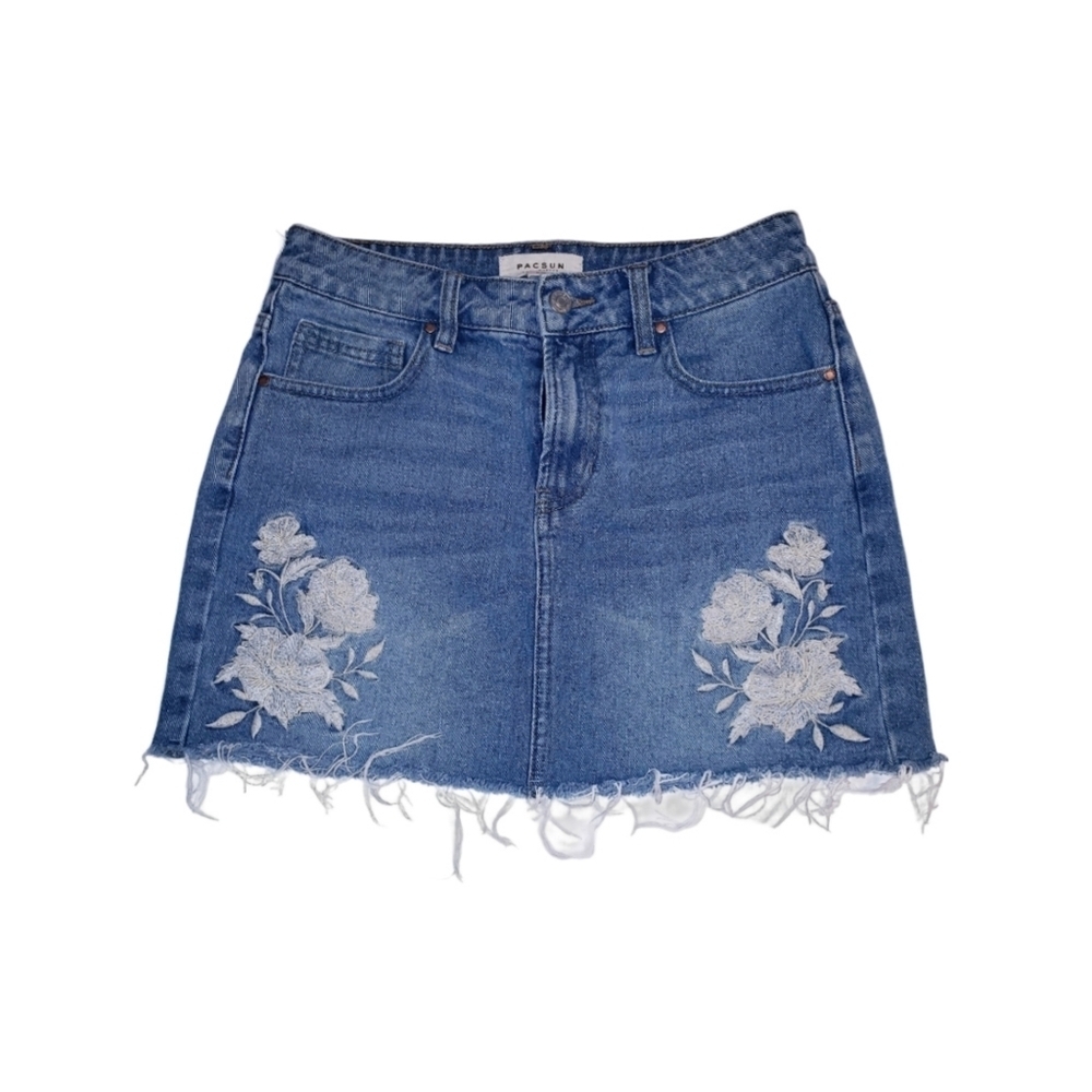 PacSun Raw Hem Denim Mini Skirt Bundle